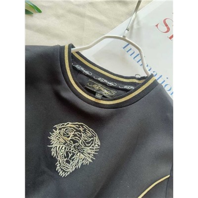 Теплое детское платье с вышивкой и карманами в шве на молнии, экспорт  Ed Hardy