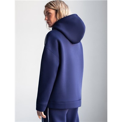 Худи среднего объема из эластичного футера трехнитики c начесом