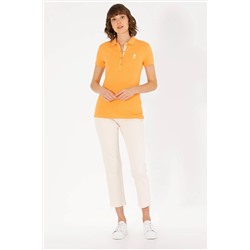 Kadın Turuncu Basic Polo Yaka Tişört