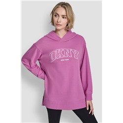 3D VARSITY LOGO OVERSIZED TUNIC HOODIE