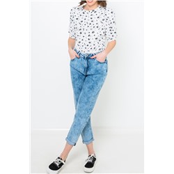 Top Blanco y azul