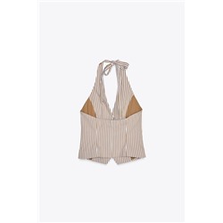 TOP CHALECO HALTER RAYAS