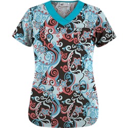 UA Imperial Garden Espresso Print Scrub Top