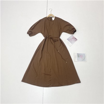 Женское платье миди с цельнокроенными рукавами из смесового тенселя  Модель 2026 г. МАНГ*О