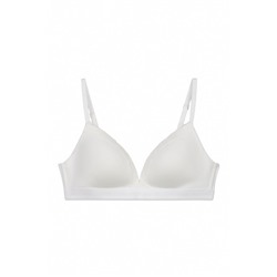 Sujetador triangular algodón canalé blanco CHARMING