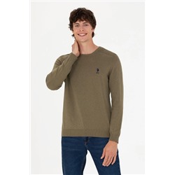 Erkek Haki Melanj Basic Kazak