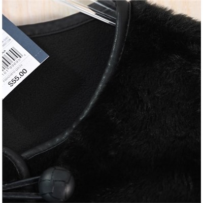 Высококачественная роскошная черная искусственная шуба