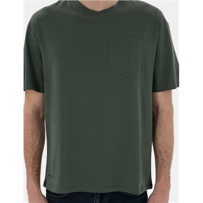 Koyu Yeşil Comfort Fit Basic Tişört