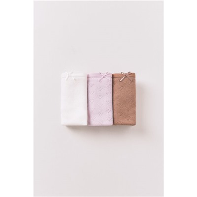 Pack 3 tangas algodón desagujado lazo