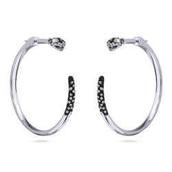 Серьги Змея (кристаллы SW белые; покрытие родий, черный родий), Есть комплект