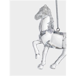 Игрушка елочная, 9 см, акрил, серебристая, Лошадь, Horse