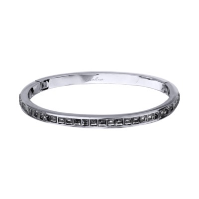 Браслет Квадро (кристаллы SW темно-серые; покрытие родий), Есть комплект