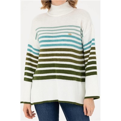 Kadın Kum Balıkçı Yaka Kazak