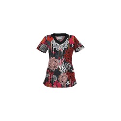 UA Desert Flower Black Scrub Top