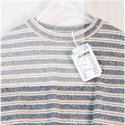 Женская полосатая базовая футболка с длинным рукавом