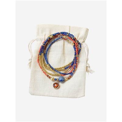 Многослойный браслет ручной работы   Lapi*s bracele*t