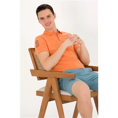 Erkek Turuncu Basic Polo Yaka Tişört