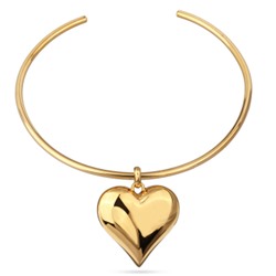 Колье-чокер Сердцебиение (4, 2см; покрытие золото) 42см, Есть комплект