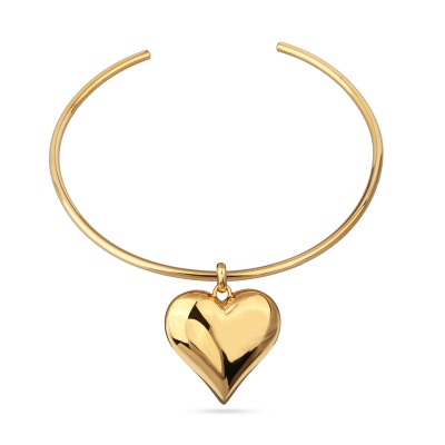 Колье-чокер Сердцебиение (4, 2см; покрытие золото) 42см, Есть комплект