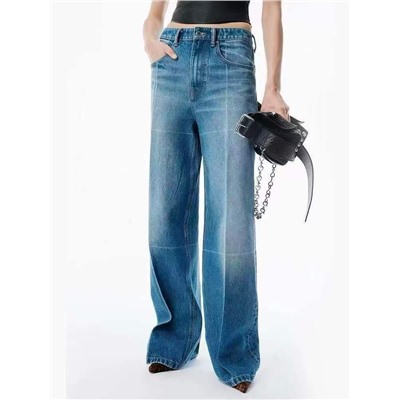 Женские очень мягкие джинсы с выделенным геометрическим рисунком АЛЕКСАНДР ВАН*Г