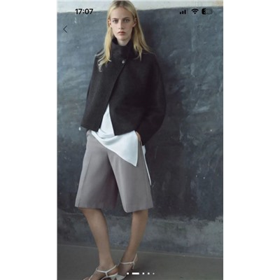 Однобортное свободное шерстяное пальто МАНГ*О