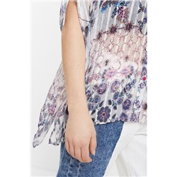 Camisa boho manga corta