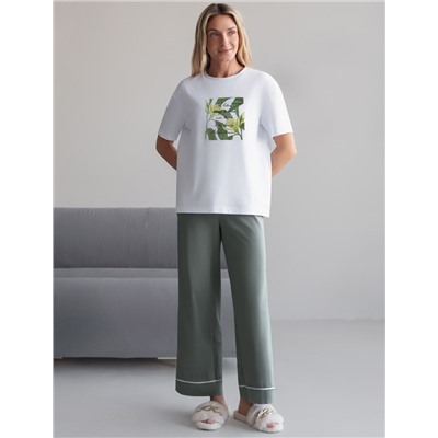 Футболка с принтом свободная эластичная из премиального хлопка