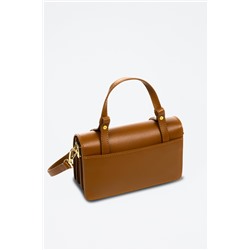 Bandolera de piel Andretta Camel