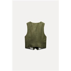 TAILORED LINEN BLEND WAISTCOAT