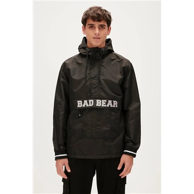 Bad Bear Hurricane Windbreaker Siyah Kanguru Cep Erkek Rüzgarlık