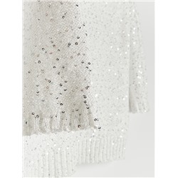 Bluse aus Jersey mit Pailletten