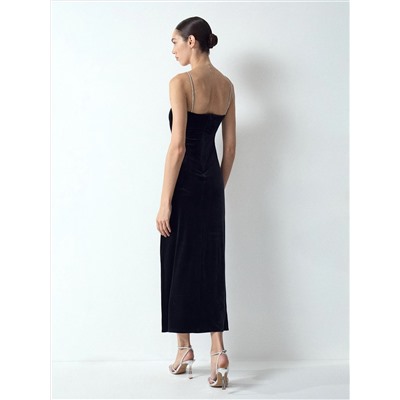 Платье миди из бархата, PL1594/grezla