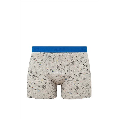 Mavi Galaksi Baskılı Gri Boxer 092084-82816