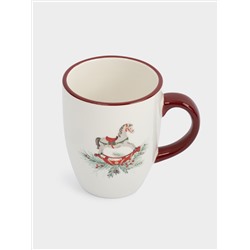 Кружка, 330 мл, керамика D, красная, Лошадка, Festival