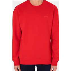 Erkek Kırmızı Basic Sweatshirt