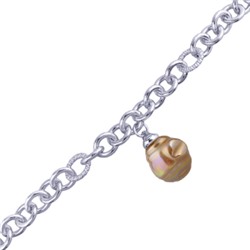 Браслет 18-23см (Майорка 14мм золотистая; покрытие родий), Есть комплект