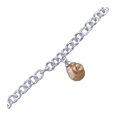 Браслет 18-23см (Майорка 14мм золотистая; покрытие родий), Есть комплект