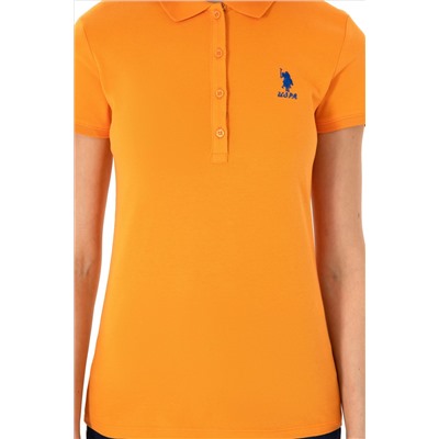 Kadın Turuncu Basic Polo Yaka Tişört
