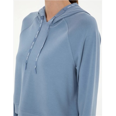 İndigo Regular Fit Modal Kumaş Crop Sweatshirt