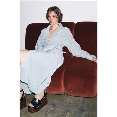 ZW COLLECTION STRIPED WRAP DRESS