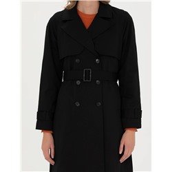 Siyah Slim Fit Trençkot