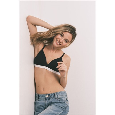 Sujetador triangular relleno negro