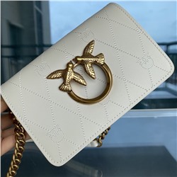 сумка PINKO, классическая сумка через плечо через плечо с двойной птицей и ромбом, регулируемая цепочка, размер: 19*14*5