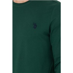 Erkek Yeşil Bisiklet Yaka Sweatshirt