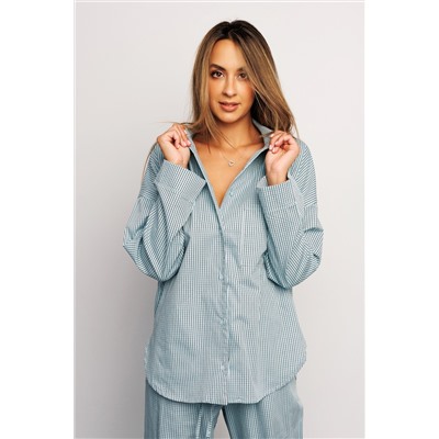 Костюм домашний брючный с рубашкой 394BLU