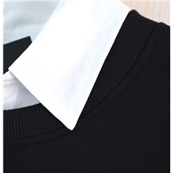 Женская хлопковая толстовка с имитацией воротника рубашки КАР*Л 😎