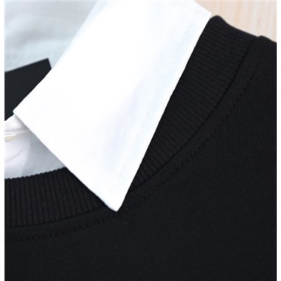 Женская хлопковая толстовка с имитацией воротника рубашки КАР*Л 😎