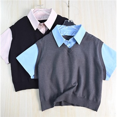 Повседневный трикотажный кардиган с рубашкой КО*С