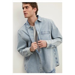 Mavi Dillon 90lar Gölgeli Açık Mavi Jean Gömlek Regular Fit / Normal Kesim 0210910-86630