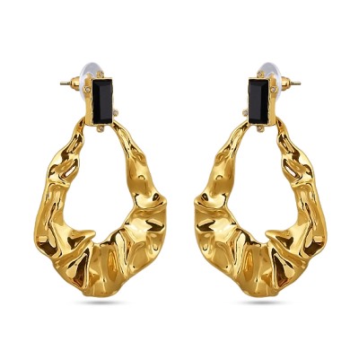 Серьги Дюна (кристаллы черные; покрытие золото), Есть комплект